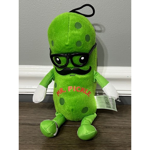 Fiesta Other - Mr. Pickle Plush 12" Stuffed Toy with Mustache & Glasses Funny Food Plush